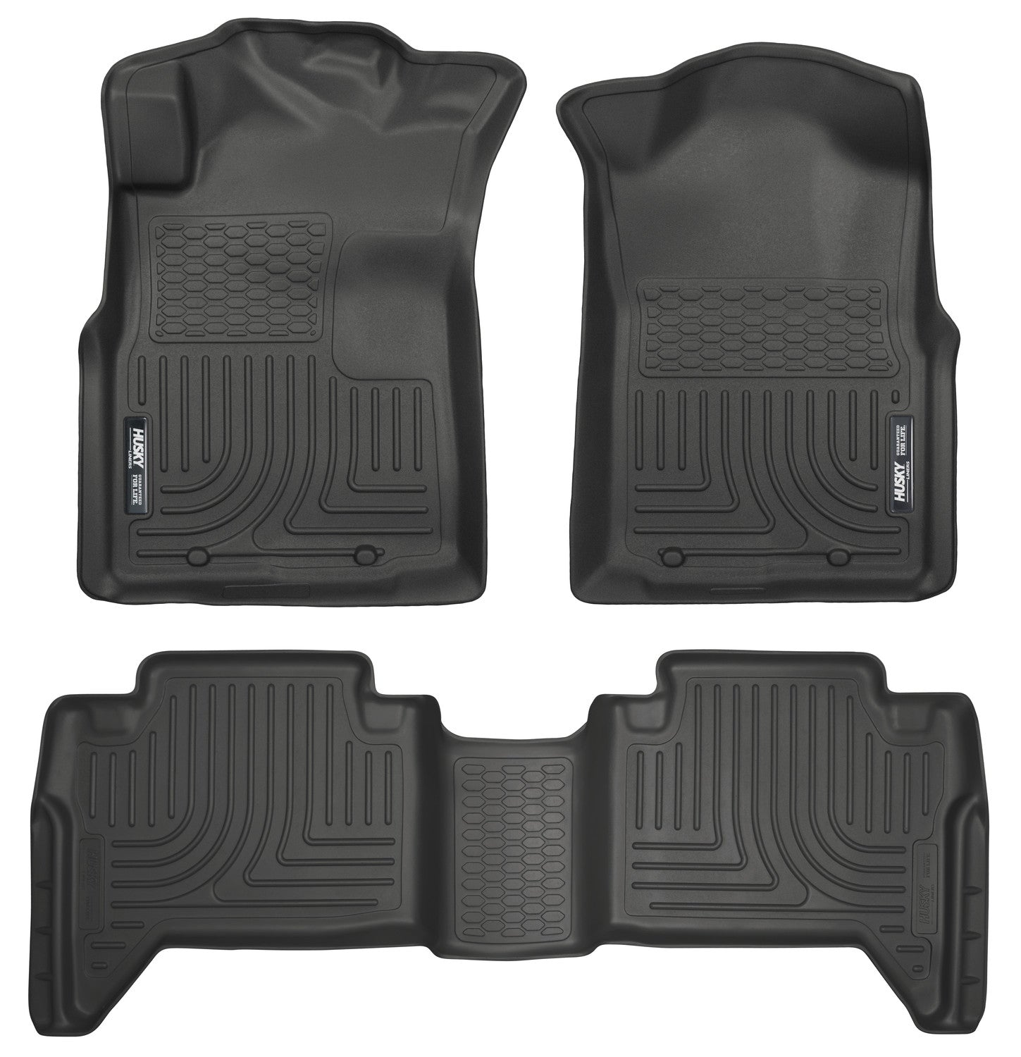 Weatherbeater Front & 2nd Seat Floor Liners (Footwell Coverage) For 2005-2015 Tacoma Black Husky Liners