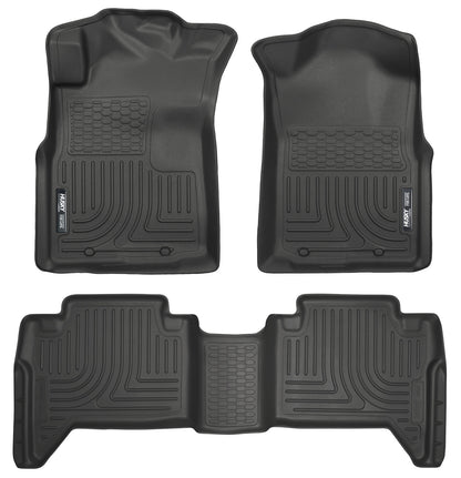 Weatherbeater Front & 2nd Seat Floor Liners (Footwell Coverage) For 2005-2015 Tacoma Black Husky Liners