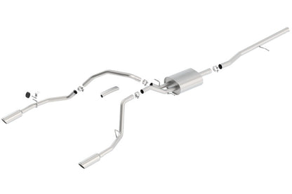 Borla 14 Silv/Sierra 1500 C/B Touring Exhaust /2.75in in Muffler 2.25inout 4inTIp SS Rear Exit