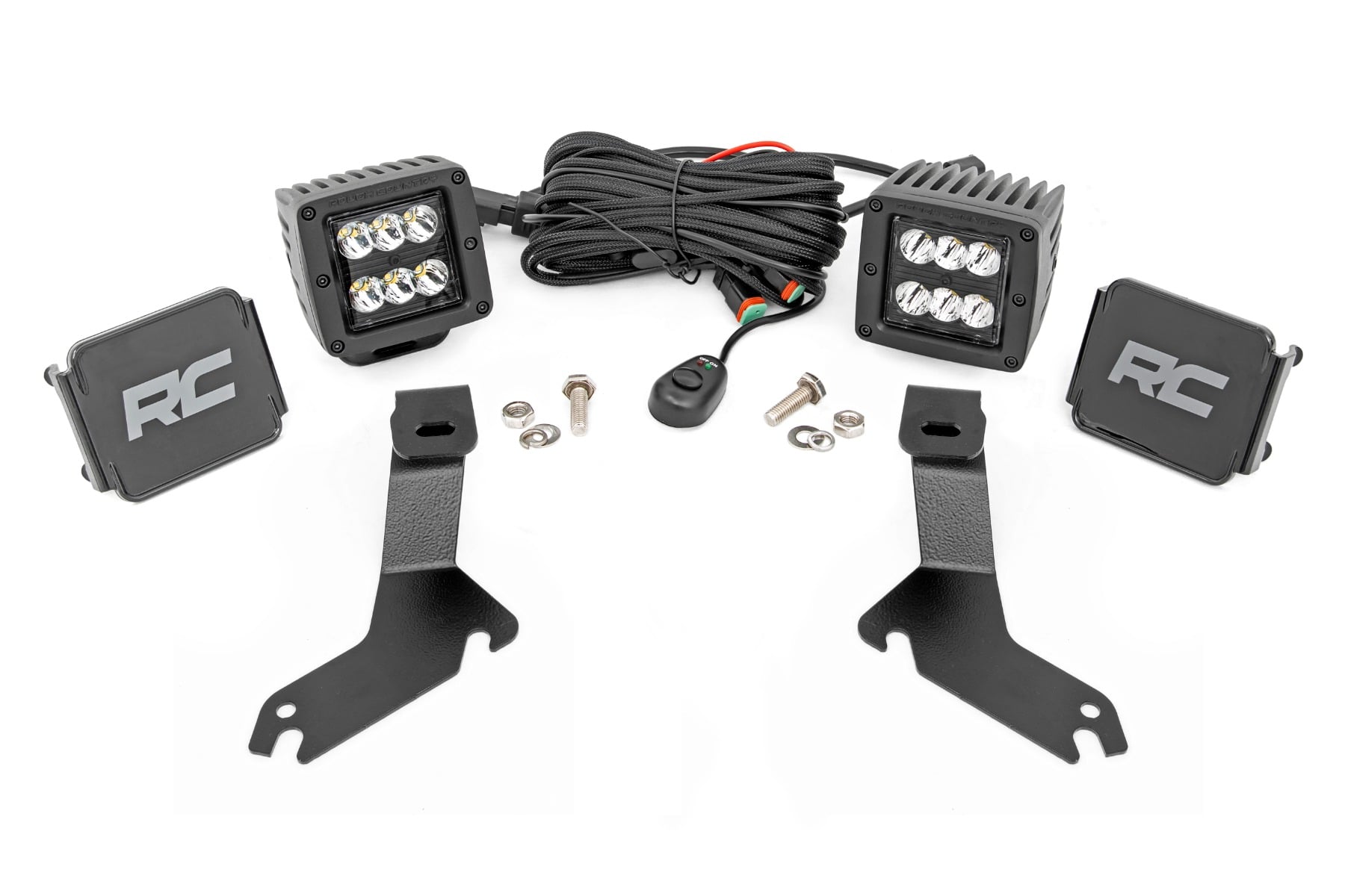 LED Light Kit | Ditch Mount | 2" Black Pair | Spot | Chevy Silverado 1500 (99-06)/Tahoe (00-06) 