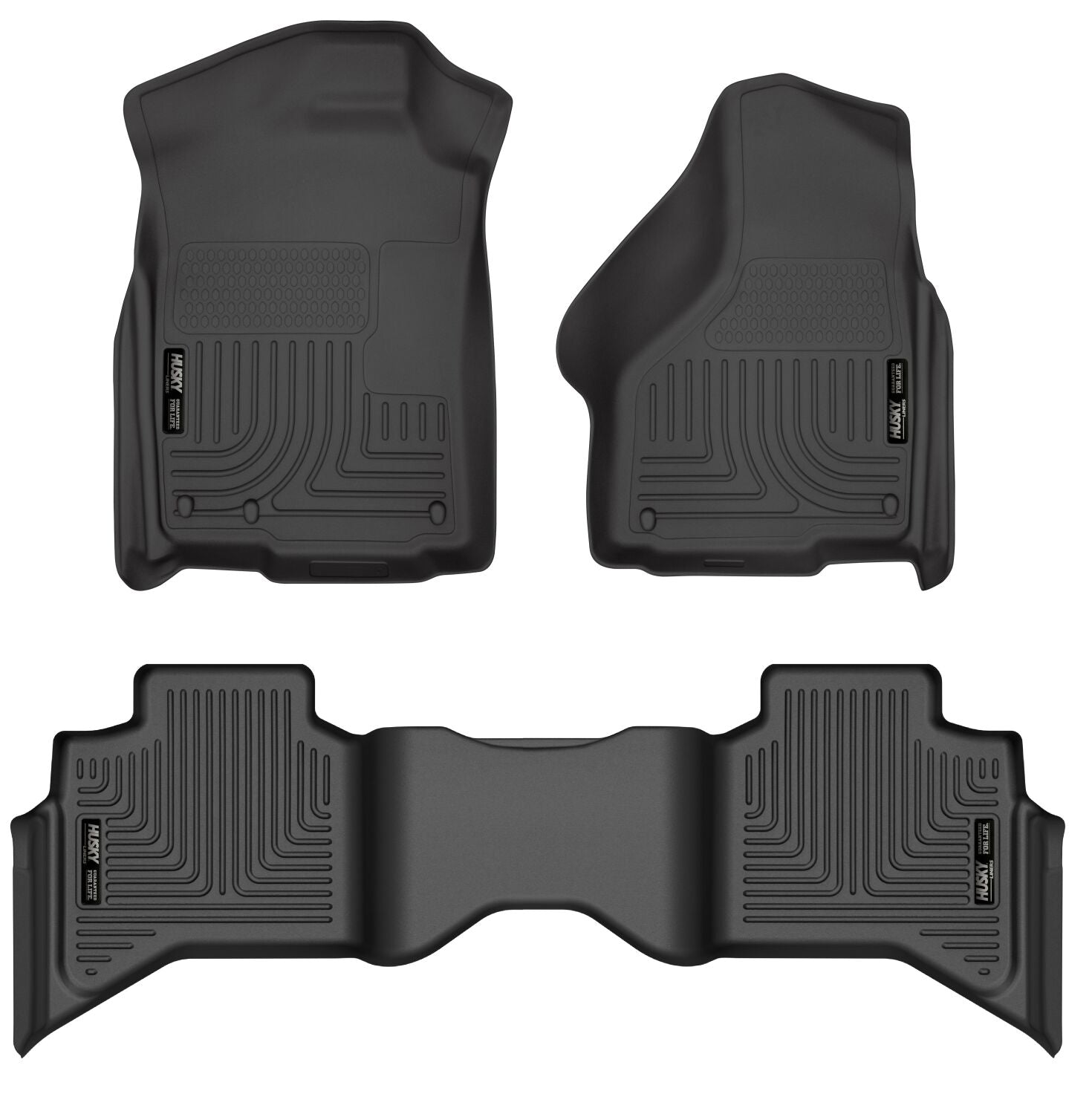 Weatherbeater Front & 2nd Seat Floor Liners For 2009-2024 Ram 1500, 1500 Classic Husky Liners