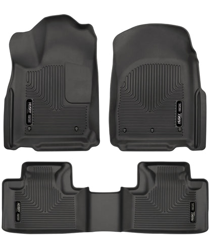 Weatherbeater Front & 2nd Seat Floor Liners For 2011-2015 Dodge Durango, Jeep Grand Cherokee Husky Liners