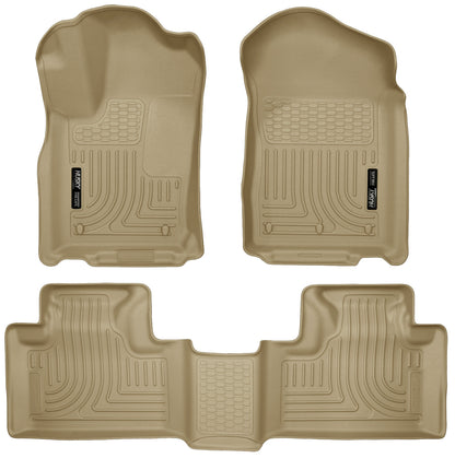 Weatherbeater Front & 2nd Seat Floor Liners For 2011-2015 Dodge Durango, Jeep Grand Cherokee Husky Liners