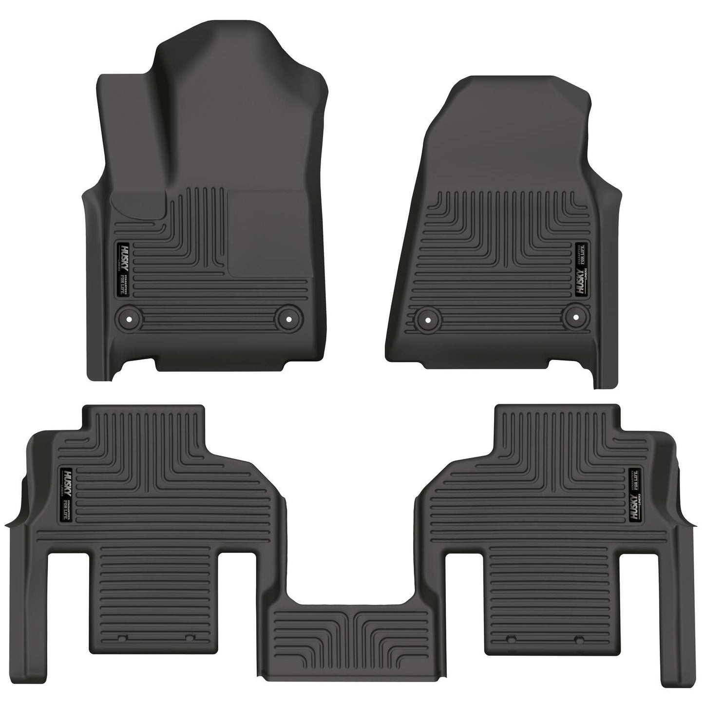 Weatherbeater Front & 2nd Seat Floor Liners (Footwell Coverage) For 2022-2024 Jeep Wagoneer Husky Liners