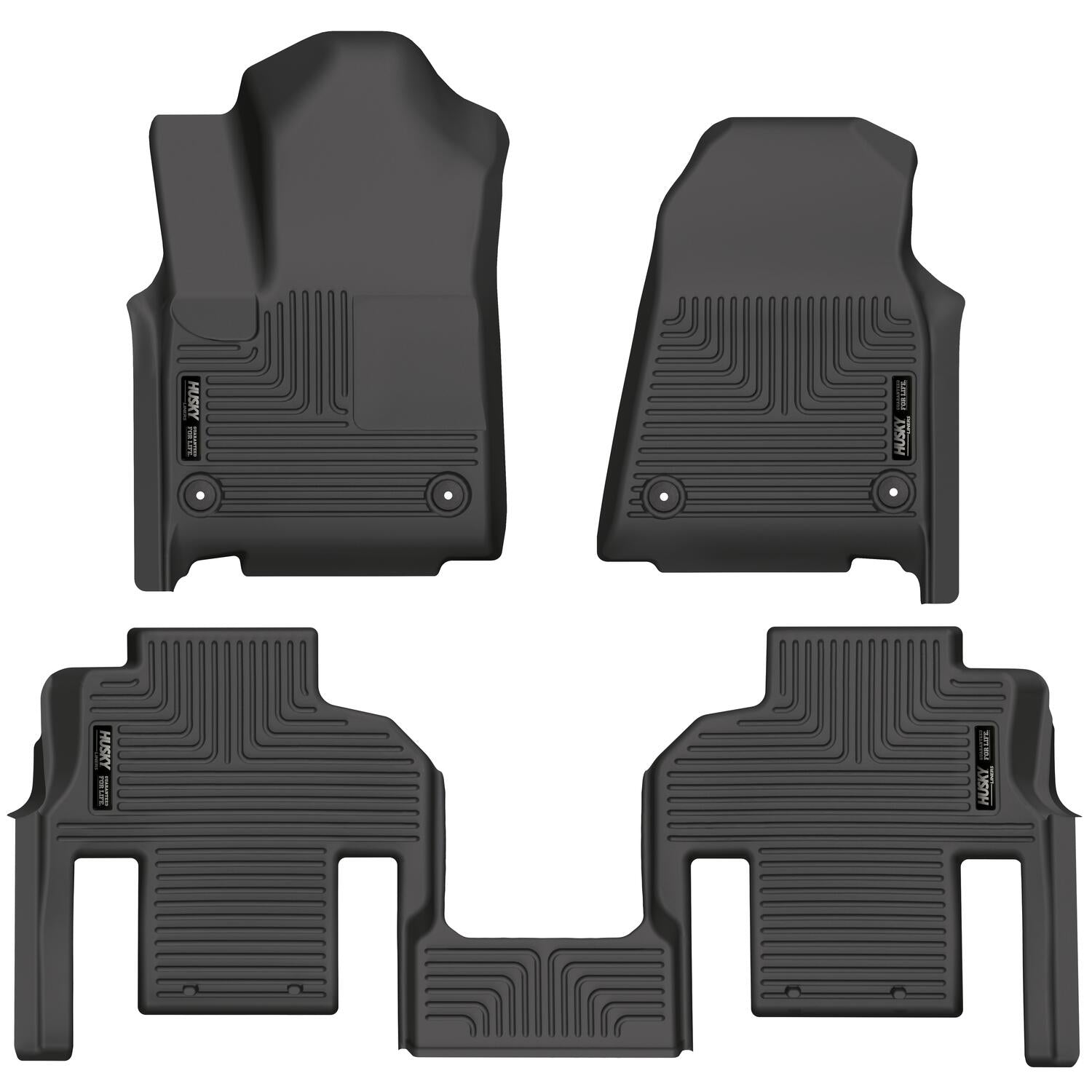 Weatherbeater Front & 2nd Seat Floor Liners (Footwell Coverage) For 2022-2024 Jeep Wagoneer Husky Liners