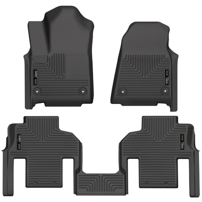 Weatherbeater Front & 2nd Seat Floor Liners (Footwell Coverage) For 2022-2024 Jeep Wagoneer Husky Liners