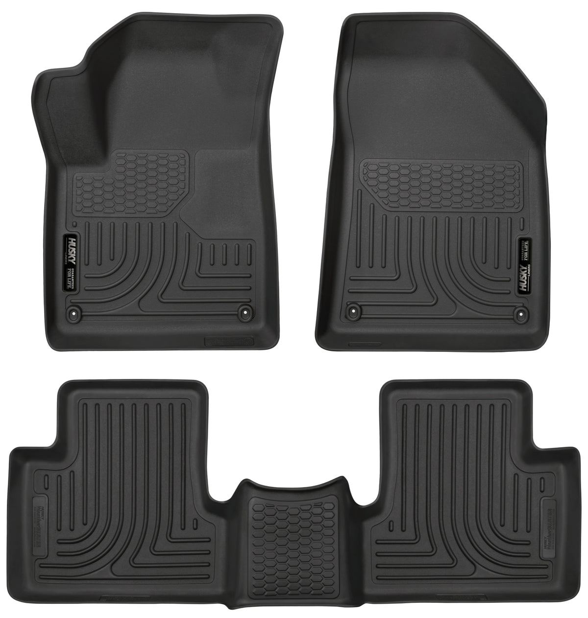 Weatherbeater Front & 2nd Seat Floor Liners For 2015-2023 Jeep Cherokee Husky Liners