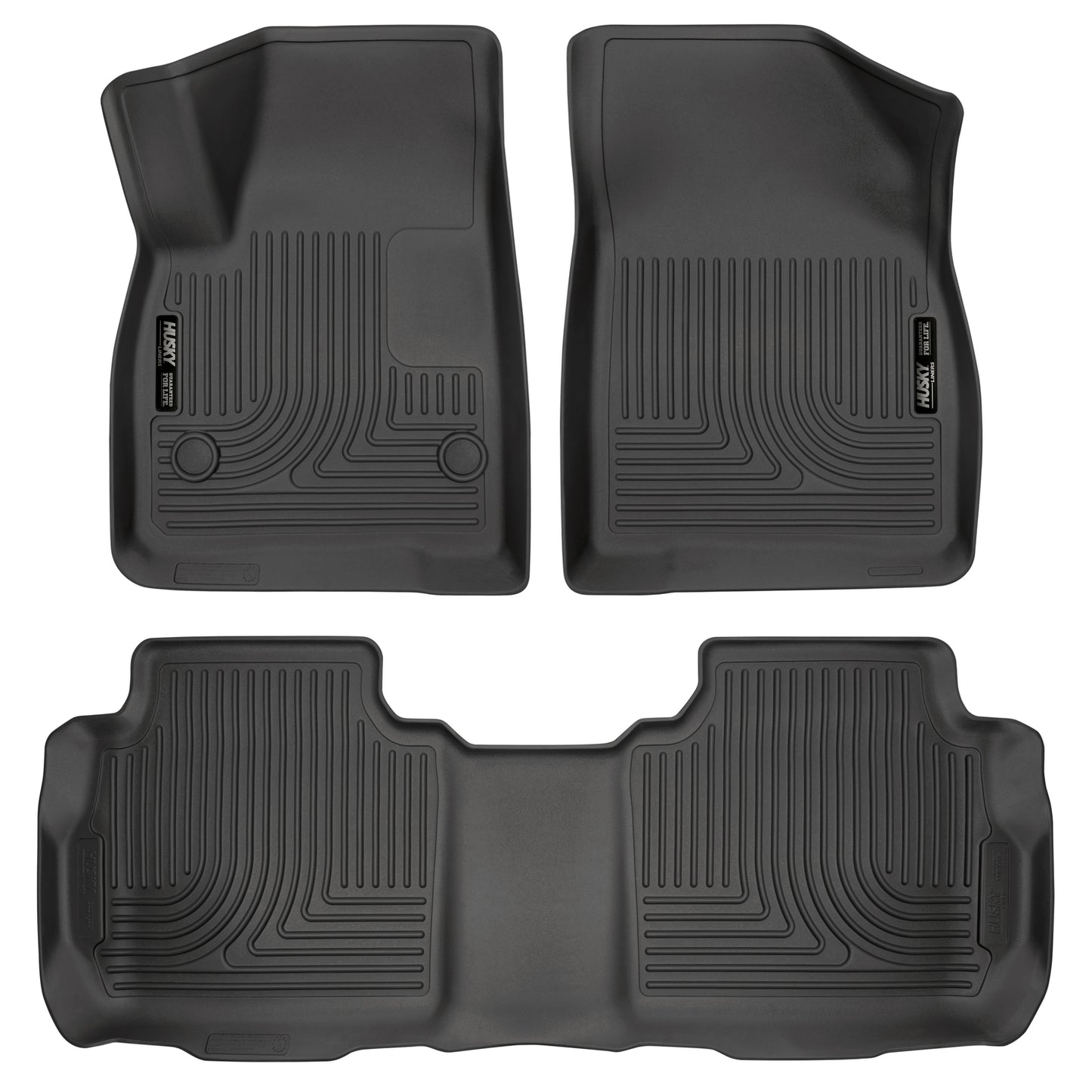 Weatherbeater Front & 2nd Seat Floor Liners For 2017-2025 XT5/Acadia/Blazer Black Husky Liners