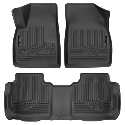 Weatherbeater Front & 2nd Seat Floor Liners For 2017-2025 XT5/Acadia/Blazer Black Husky Liners