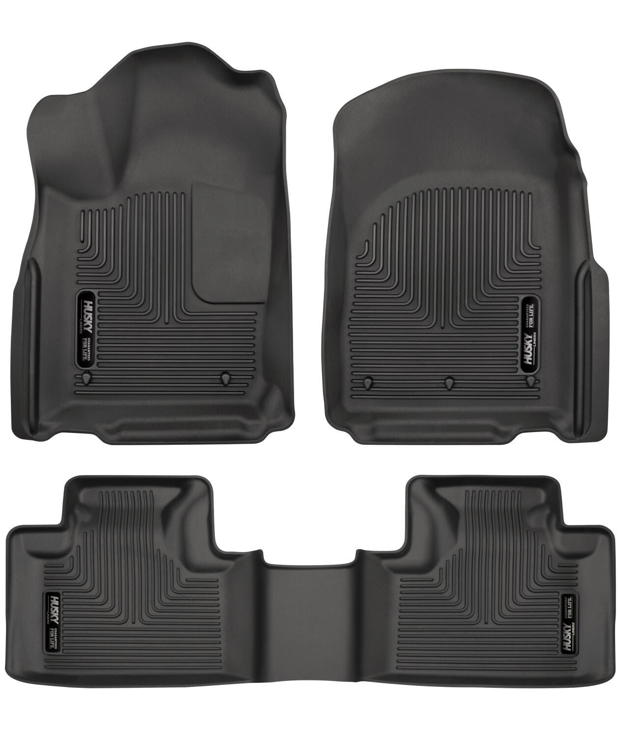 Weatherbeater Front & 2nd Seat Floor Liners For 2016-2022 Jeep Grand Cherokee 2016-2026 Dodge Durango Black Husky Liners