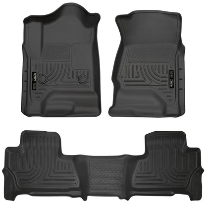 Weatherbeater Front & 2nd Seat Floor Liners For 2015-2020 Suburban, Yukon XL Husky Liners