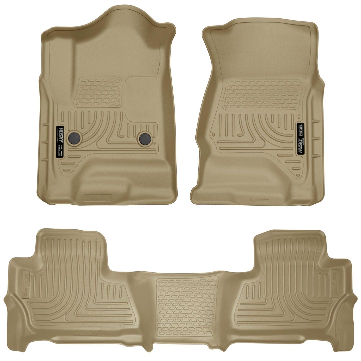 Weatherbeater Front & 2nd Seat Floor Liners For 2015-2020 Suburban, Yukon XL Husky Liners