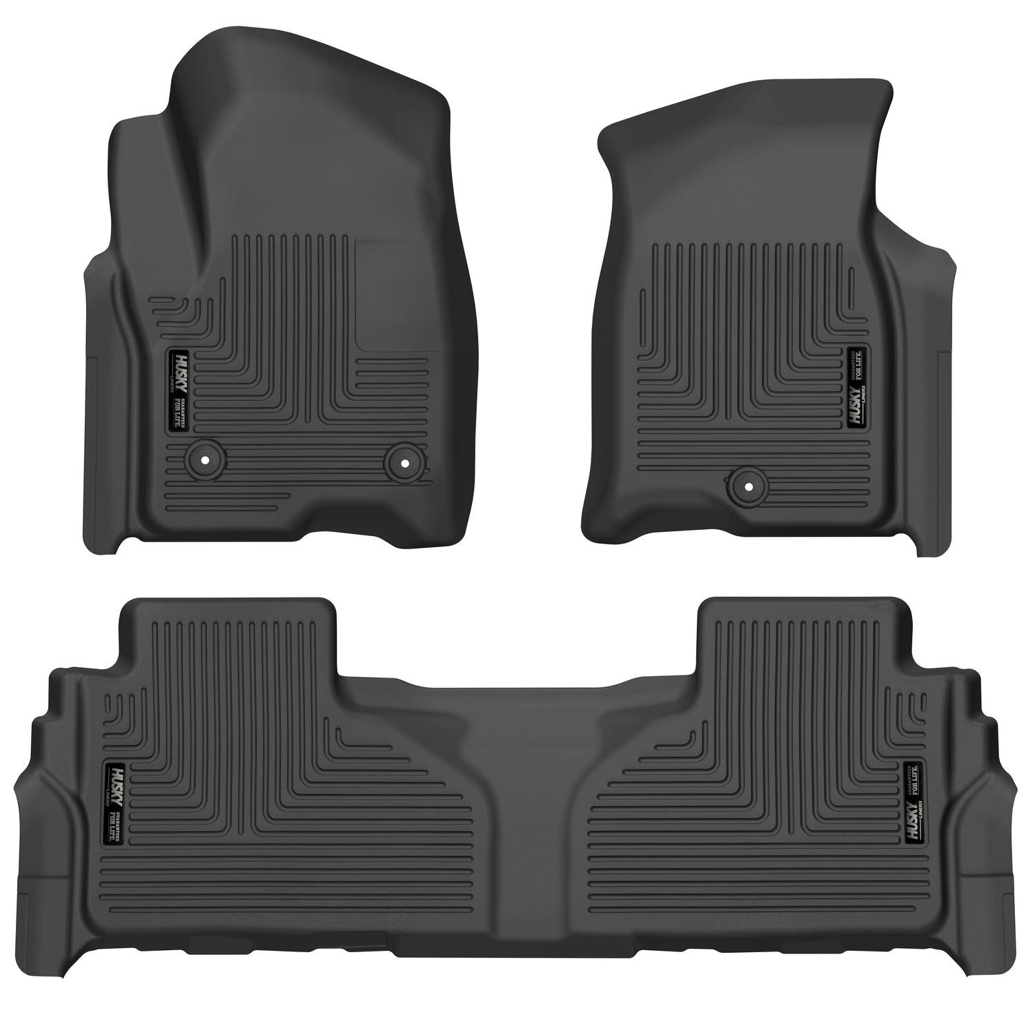 Weatherbeater Front & 2nd Seat Floor Liners (Footwell Coverage) For 2021-2025 Escalade ESV, Suburban, Tahoe, Yukon XL Husky Liners