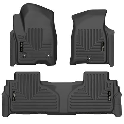 Weatherbeater Front & 2nd Seat Floor Liners (Footwell Coverage) For 2021-2025 Escalade ESV, Suburban, Tahoe, Yukon XL Husky Liners