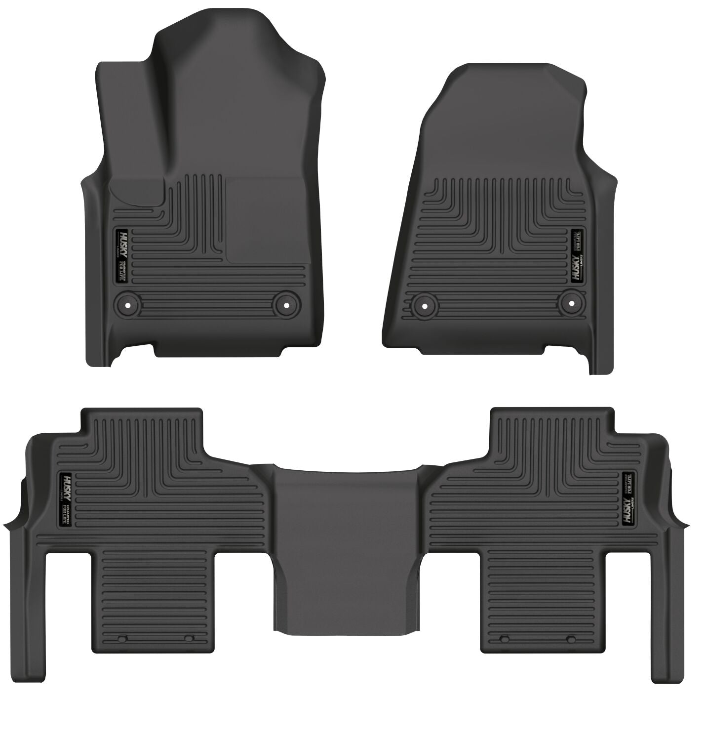 Weatherbeater Front & 2nd Seat Floor Liners For 2022-2024 Jeep Grand Wagoneer 2022-2024 Jeep Wagoneer Husky Liners