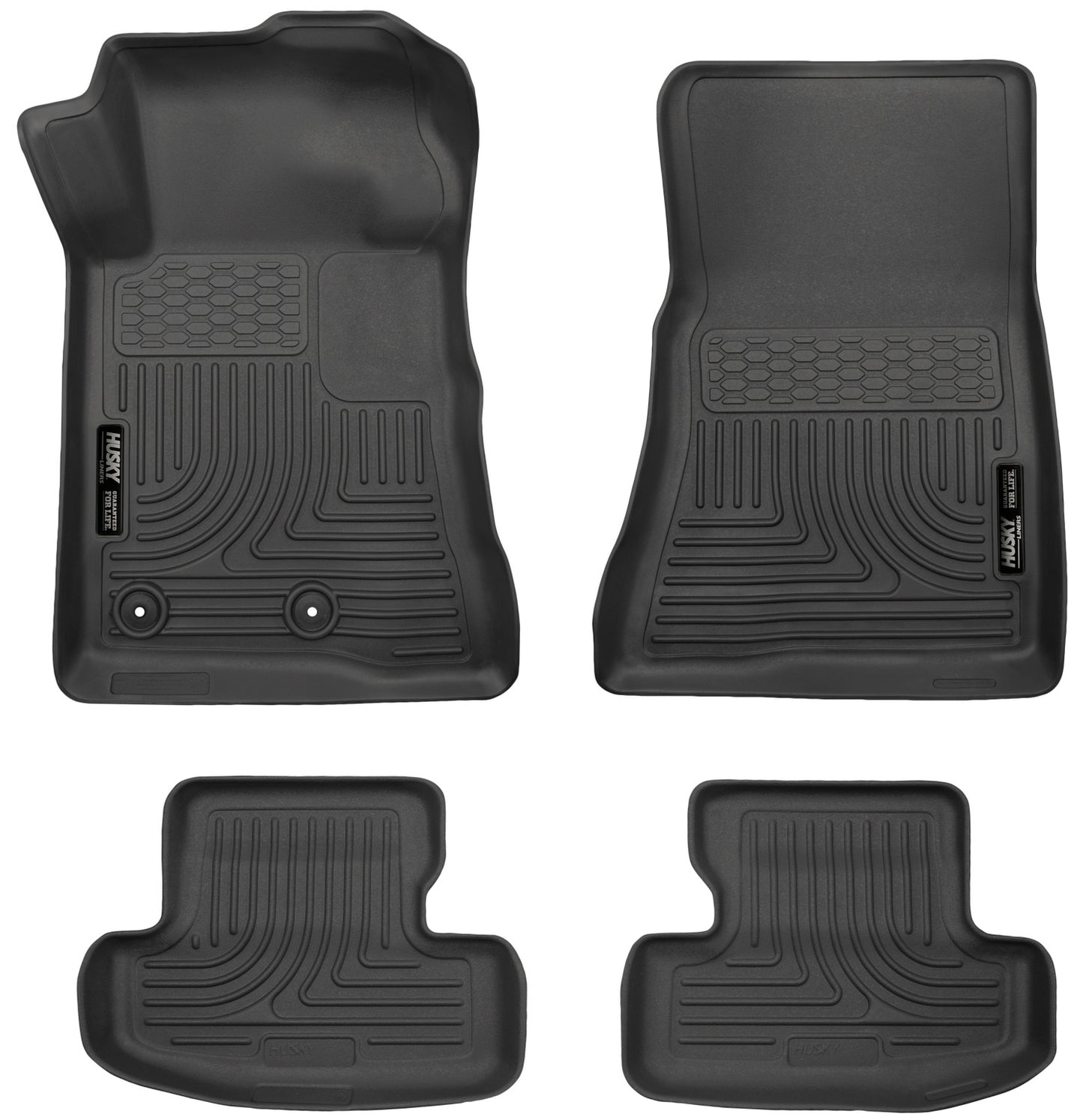 Weatherbeater Front & 2nd Seat Floor Liners For 2015-2024 Mustang Husky Liners