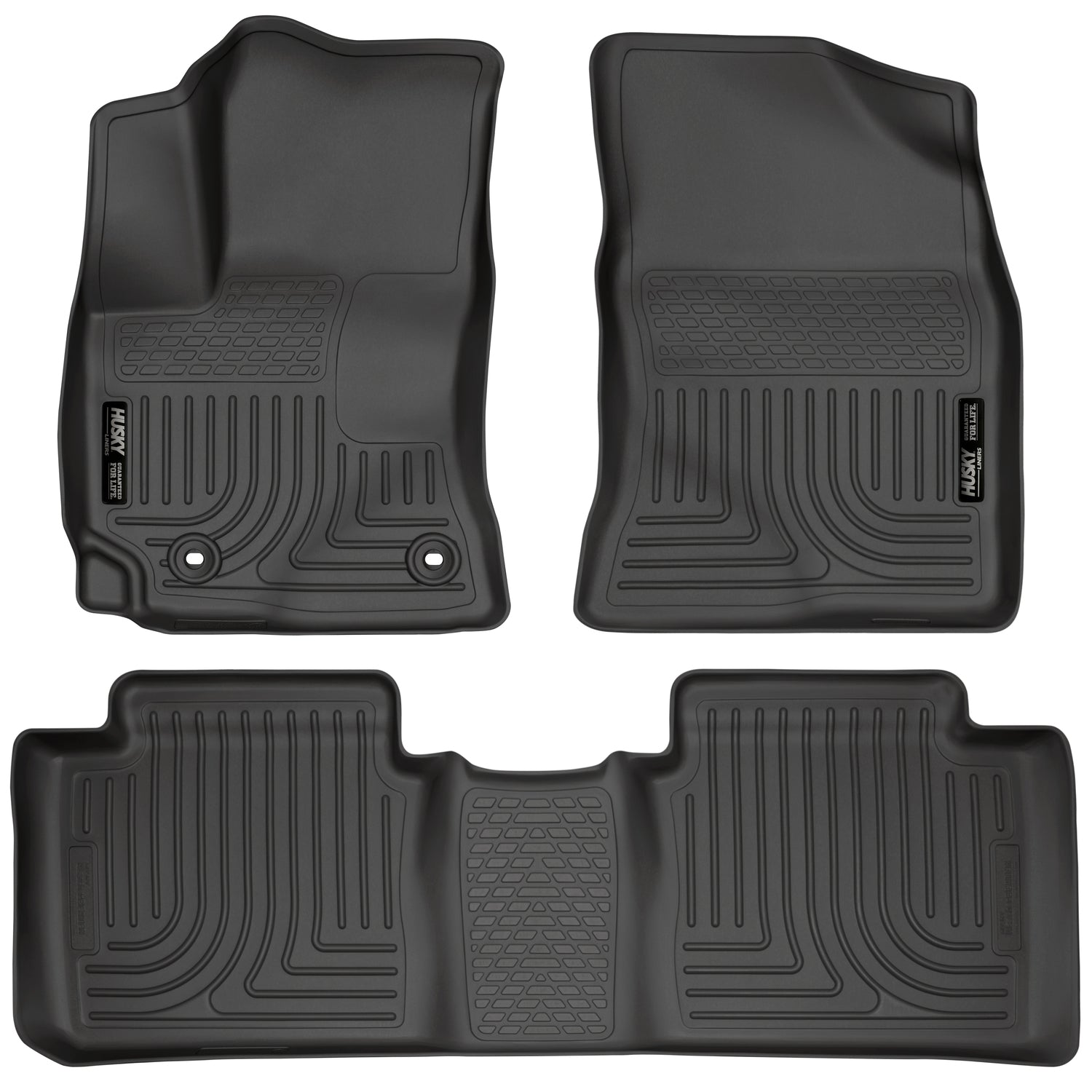 Weatherbeater Front & 2nd Seat Floor Liners For 2014-2019 Corolla With Automatic Transmissions Husky Liners