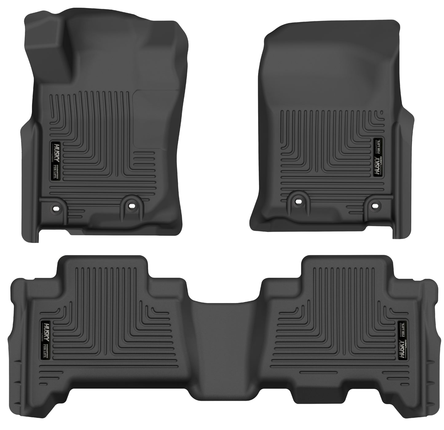 Weatherbeater Front & 2nd Seat Floor Liners For 2013-2024 4Runner/GX460 Black Husky Liners