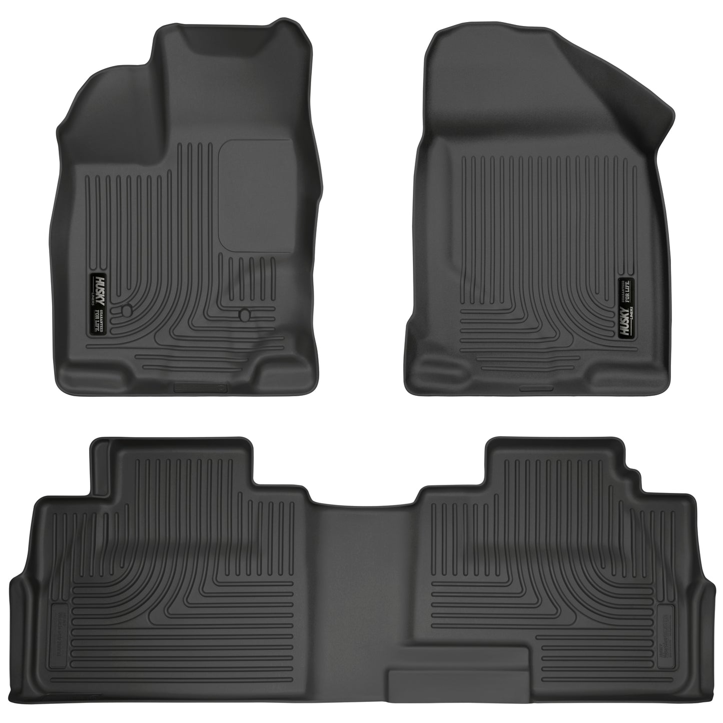 Weatherbeater Front & 2nd Seat Floor Liners For 2007-2015 Edge/MKX Black Husky Liners