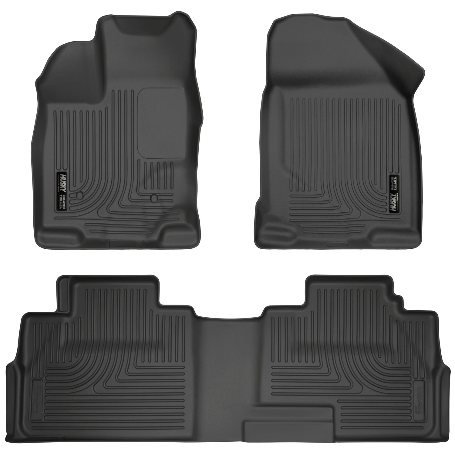 Weatherbeater Front & 2nd Seat Floor Liners For 2007-2015 Edge/MKX Black Husky Liners