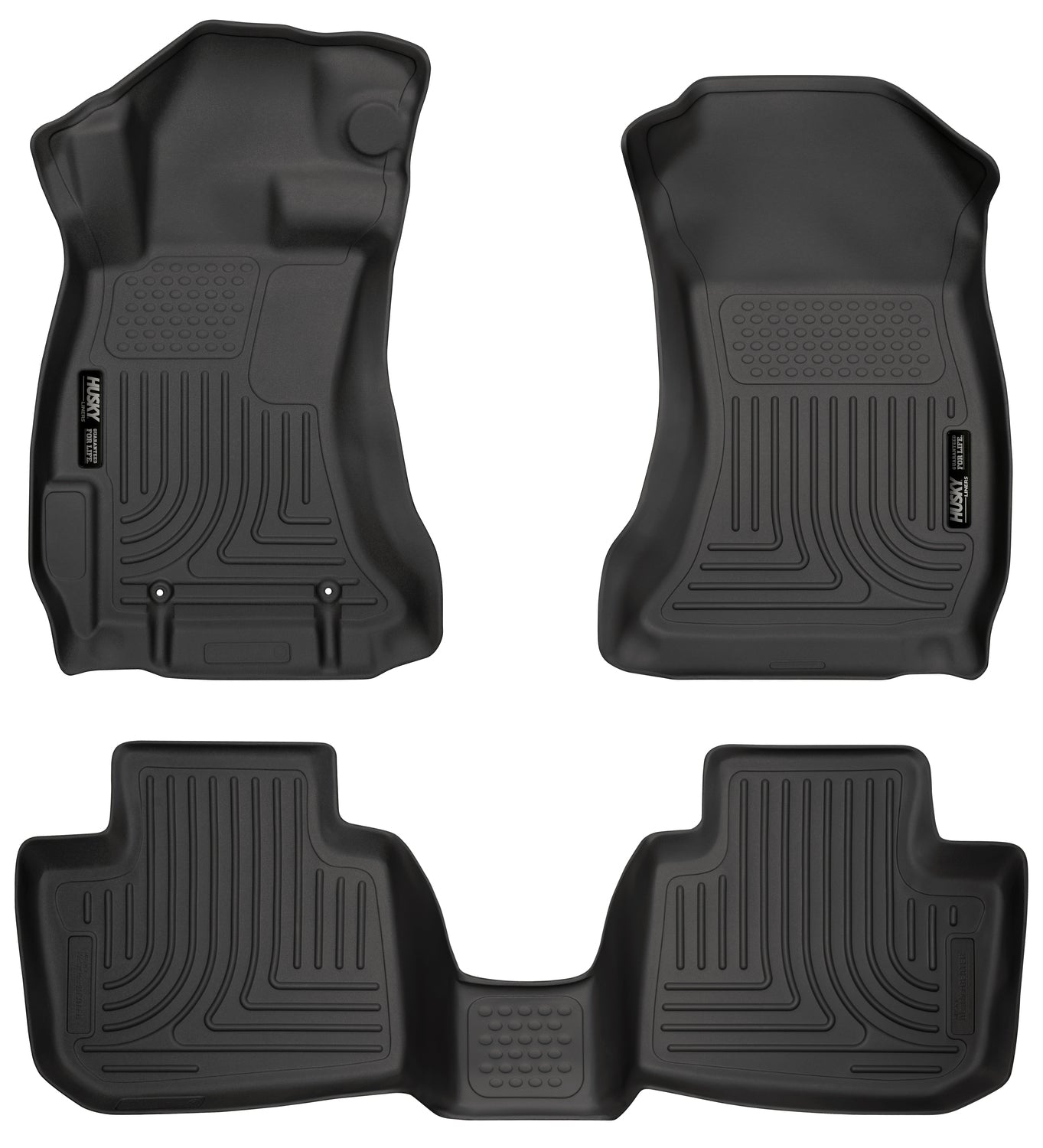 Weatherbeater Front & 2nd Seat Floor Liners For 2012-2021 Impreza, XV Crosstrek, WRX STI, Crosstrek Husky Liners