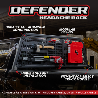 Gen-Y 20+ GMC GM 2500/3500 Defender Headache Rack Only - Black
