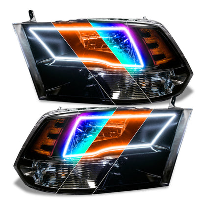 Oracle 09-18 Dodge Ram Switchback Quad Headlight Halo Kit - RGB+A + w/ RF Controller