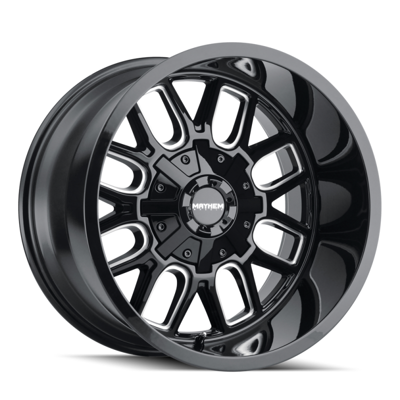 Mayhem 8107 Cogent 18x9 / 8x165.1 BP / 0mm Offset / 130.8mm Hub Gloss Black Milled Wheel