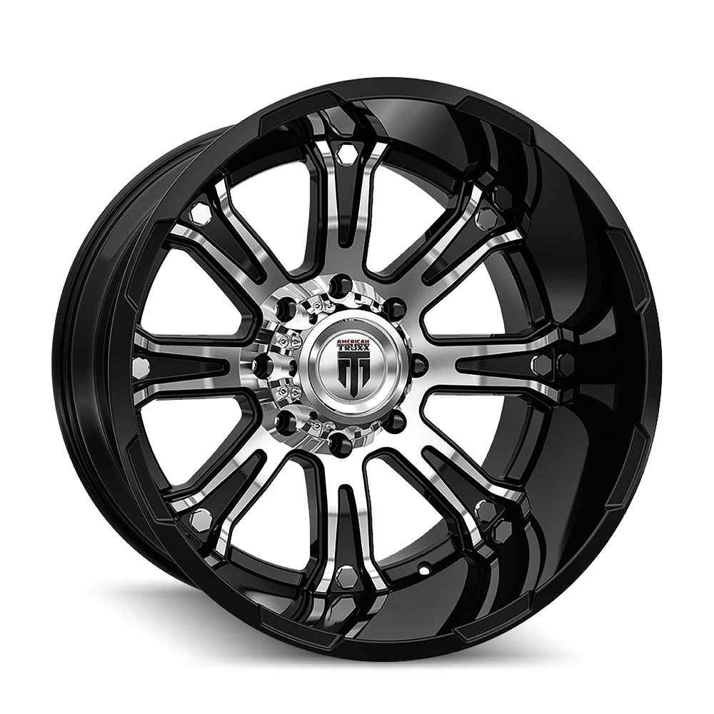 Bomb AT154 Gloss Black Machined 20X12 Off Road Wheels American Truxx
