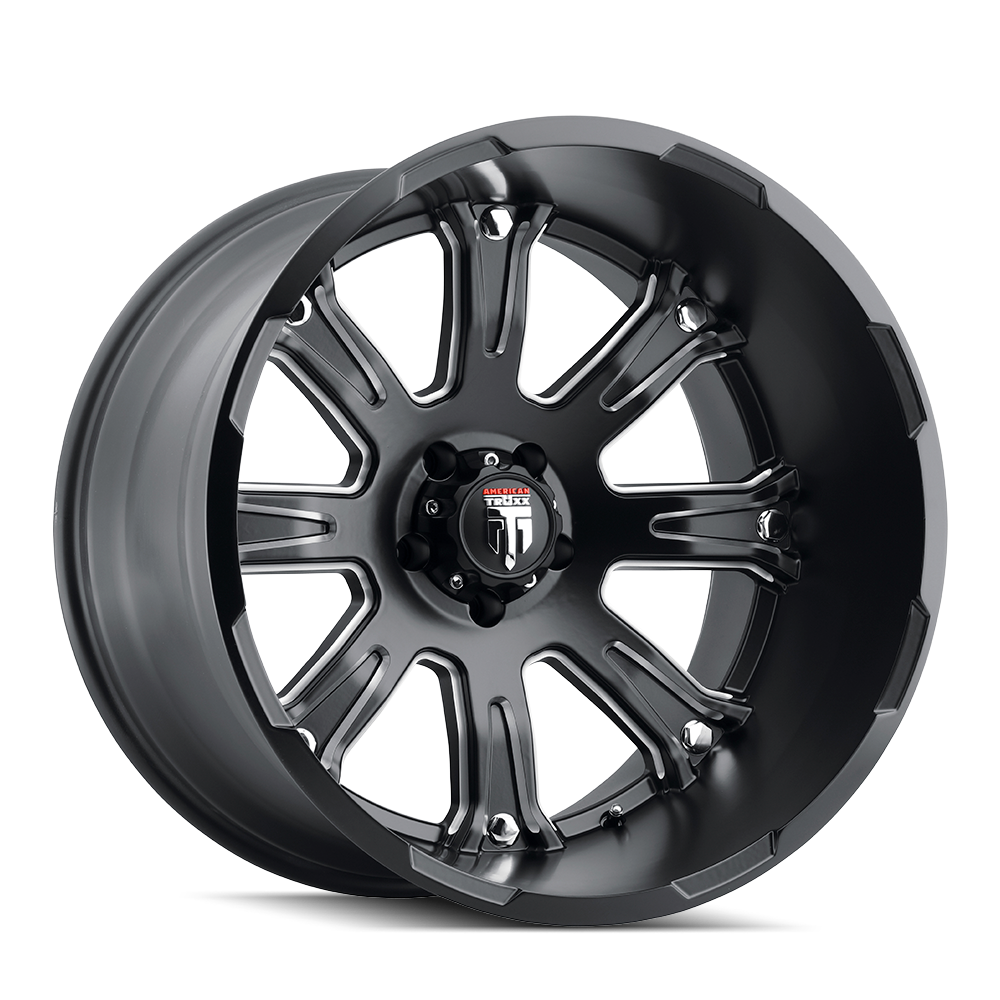 Bomb AT154 Satin Black Milled 20X12 Off Road Wheels American Truxx