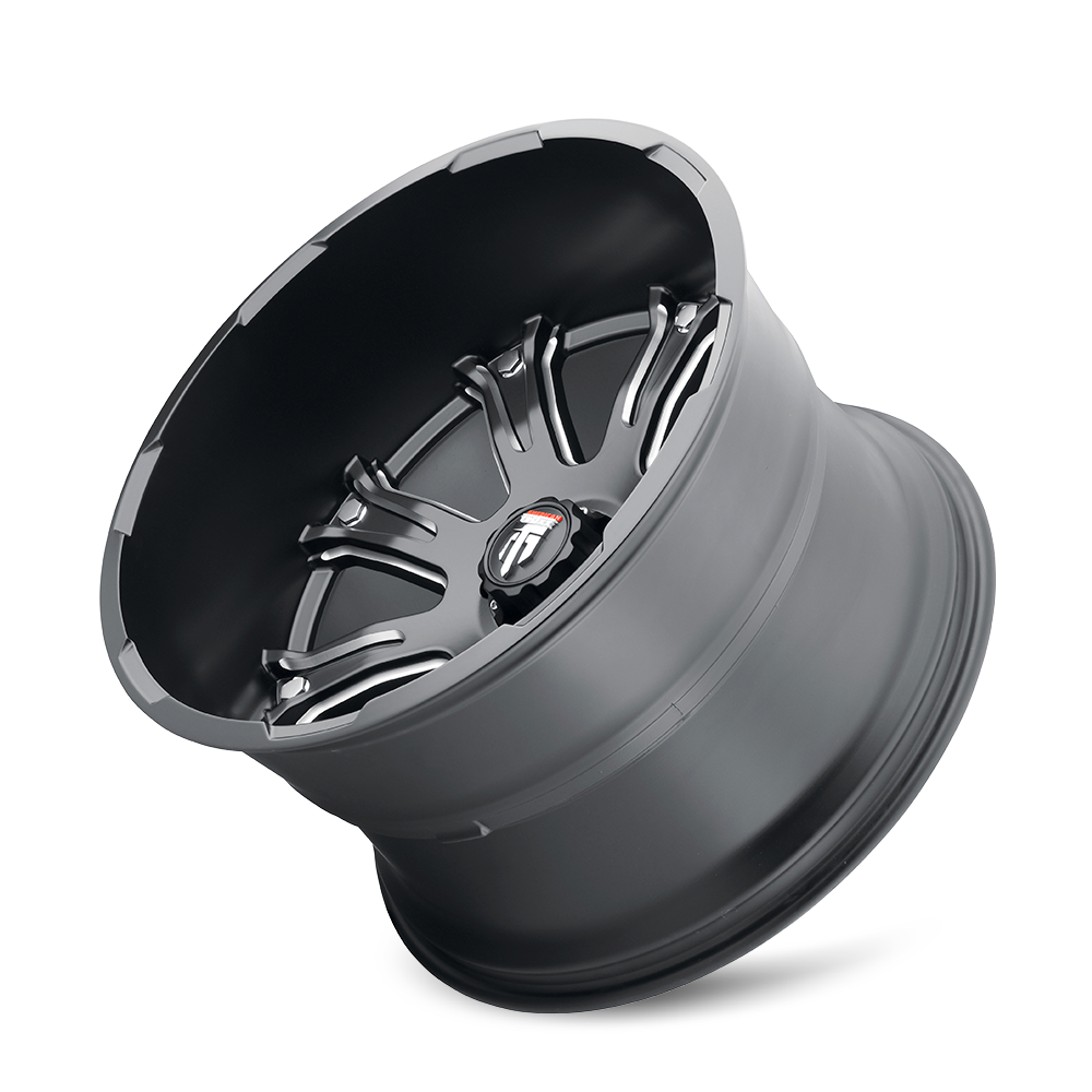 Bomb AT154 Satin Black Milled 22X14 Off Road Wheels American Truxx