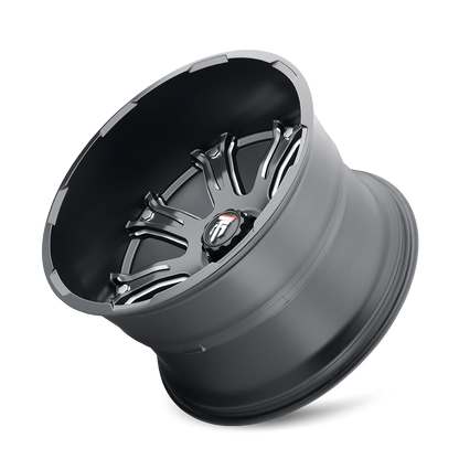Bomb AT154 Satin Black Milled 22X14 Off Road Wheels American Truxx