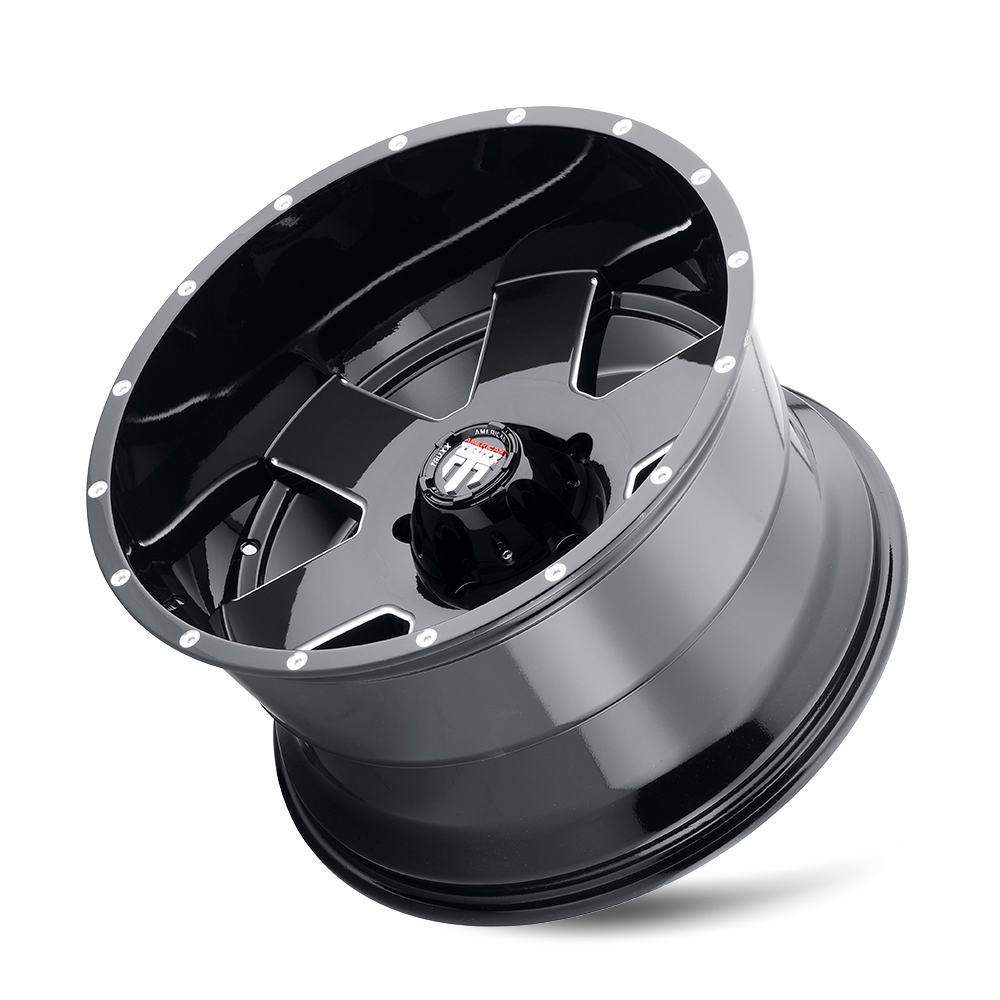 Armor AT155 Gloss Black Milled 20X12 Off Road Wheels American Truxx