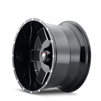 Armor AT155 Gloss Black Milled 20X9 Off Road Wheels American Truxx