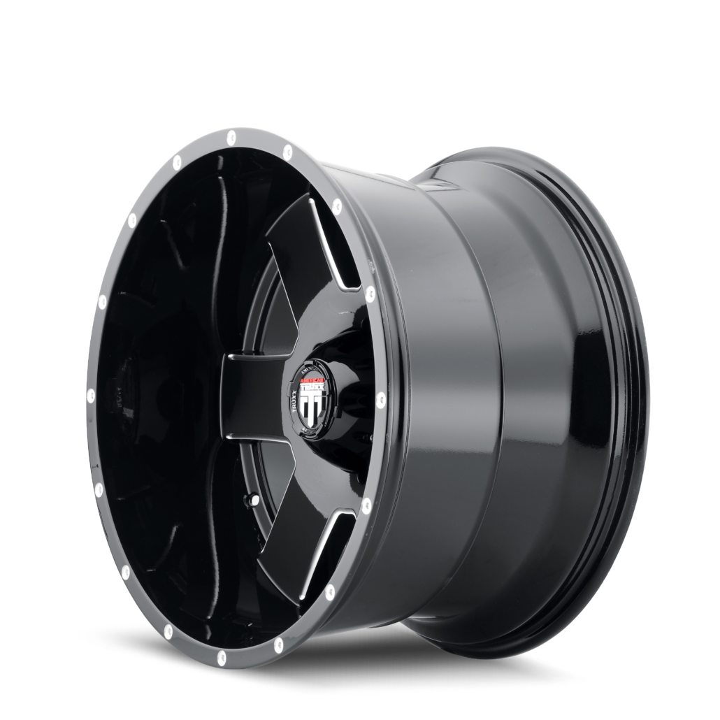 Armor AT155 Gloss Black Milled 18X9 Off Road Wheels American Truxx