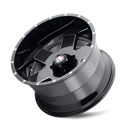 Armor AT155 Gloss Black Milled 18X9 Off Road Wheels American Truxx