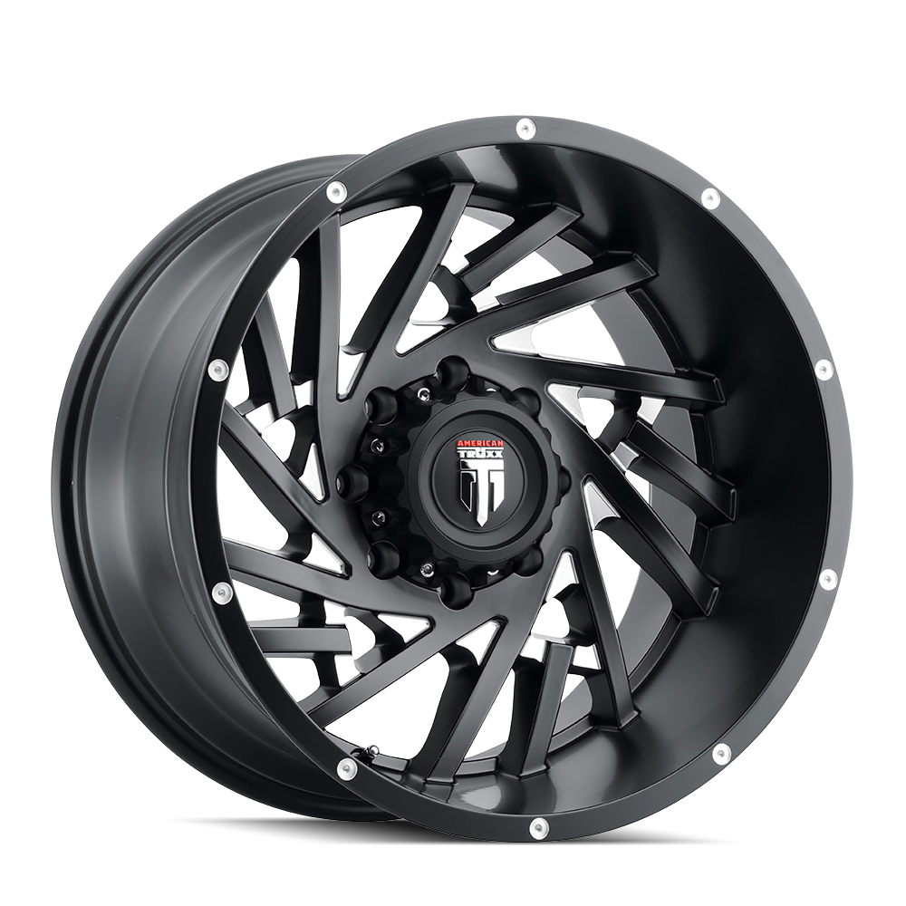 Web AT161 Satin Black Milled 20X10 Off Road Wheels American Truxx