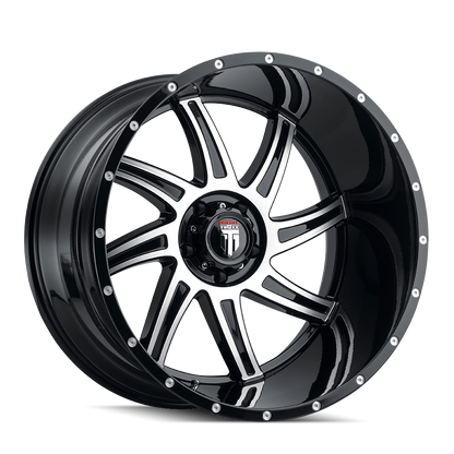 Vortex AT162 Gloss Black Machined 22X12 Off Road Wheels American Truxx