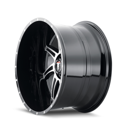 Vortex AT162 Gloss Black Machined 22X12 Off Road Wheels American Truxx