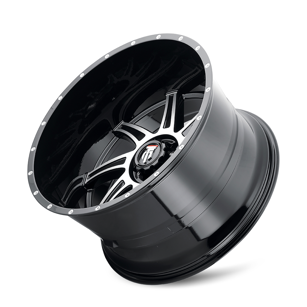 Vortex AT162 Gloss Black Machined 22X12 Off Road Wheels American Truxx