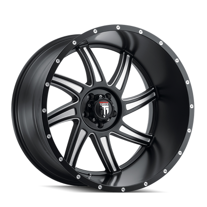 Vortex AT162 Satin Black Milled 22X12 Off Road Wheels American Truxx