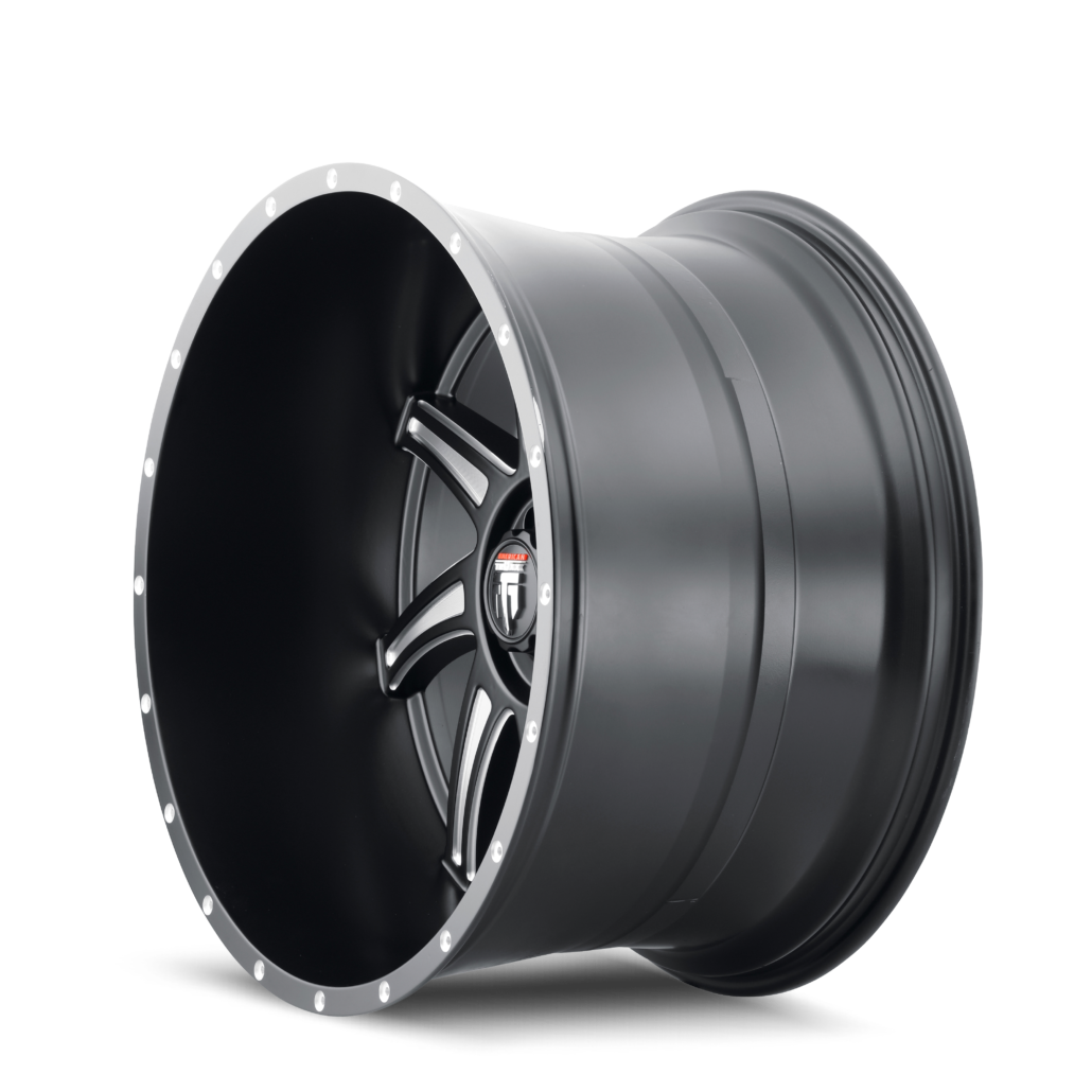 Vortex AT162 Satin Black Milled 22X12 Off Road Wheels American Truxx
