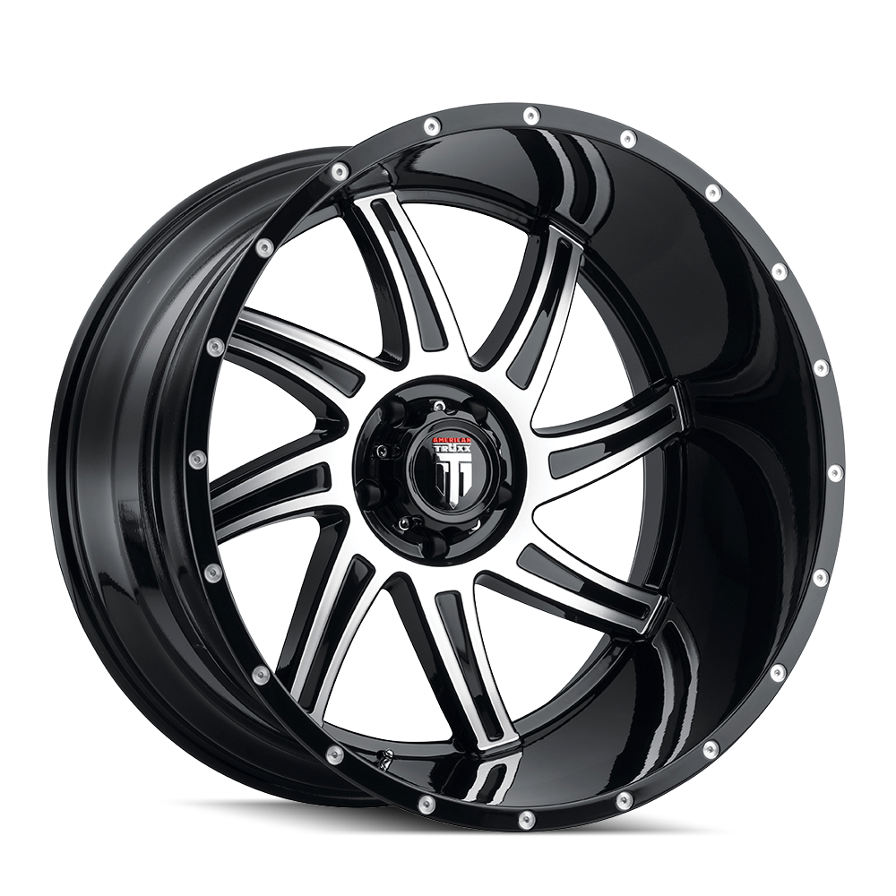 Vortex AT162 Gloss Black Machined 24X14 Off Road Wheels American Truxx