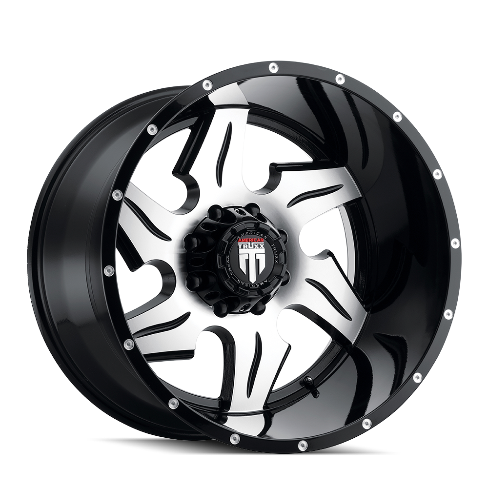 Ninja AT163 Gloss Black Machined 22X14 Off Road Wheels American Truxx