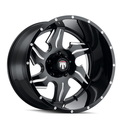 Ninja AT163 Gloss Black Milled 22X14 Off Road Wheels American Truxx