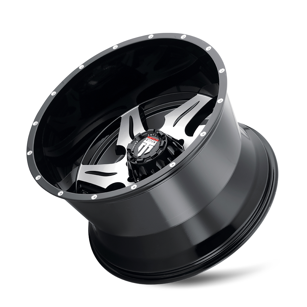 Ninja AT163 Gloss Black Machined 20X12 Off Road Wheels American Truxx