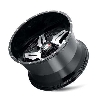 Ninja AT163 Gloss Black Machined 20X12 Off Road Wheels American Truxx
