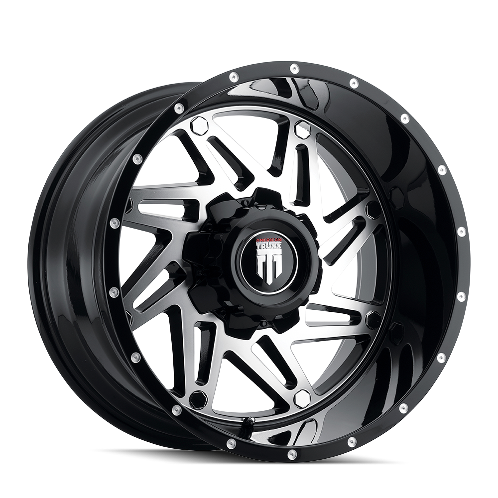 Warrior AT165 Gloss Black Machined 20X10 Off Road Wheels American Truxx