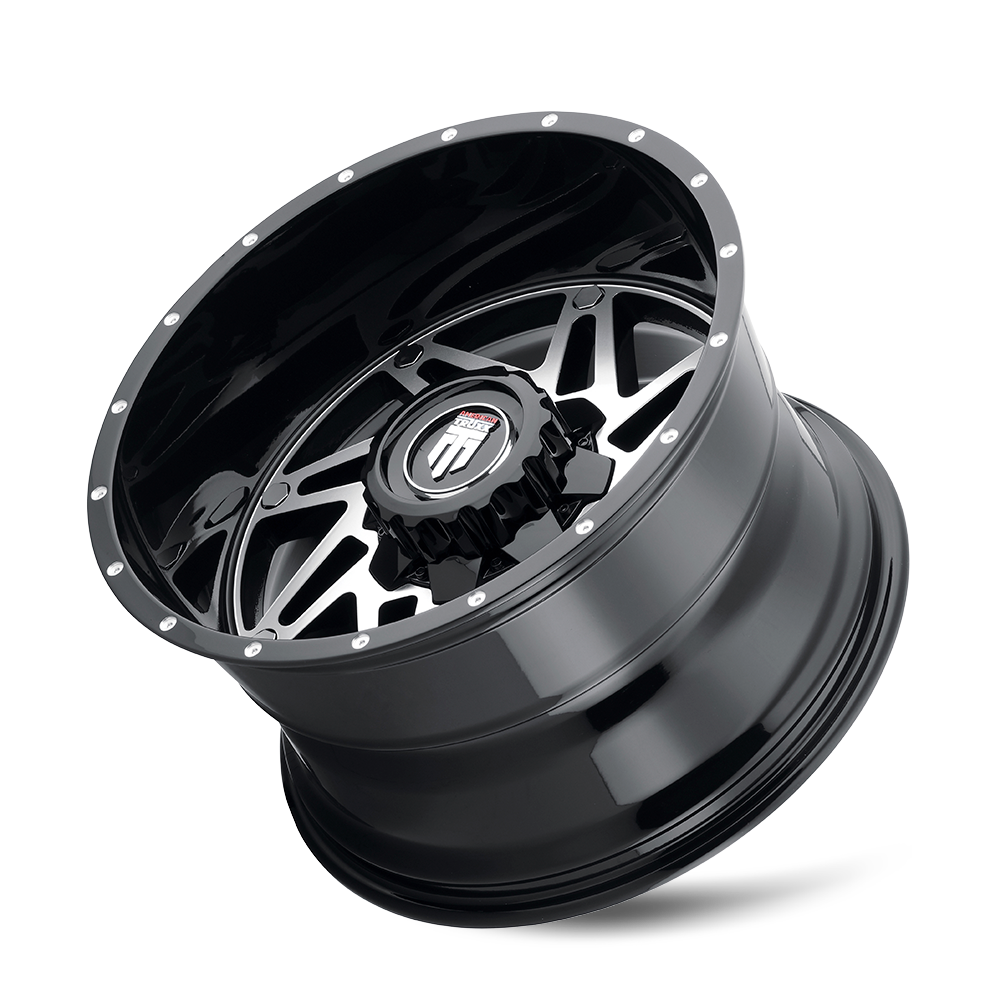 Warrior AT165 Gloss Black Machined 20X10 Off Road Wheels American Truxx