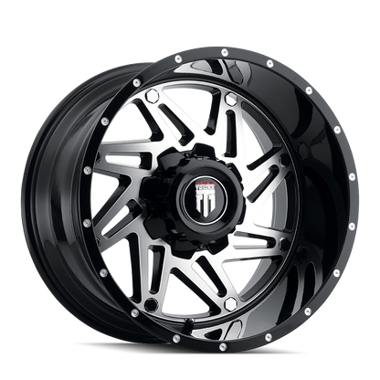 Warrior AT165 Gloss Black Machined 22X14 Off Road Wheels American Truxx
